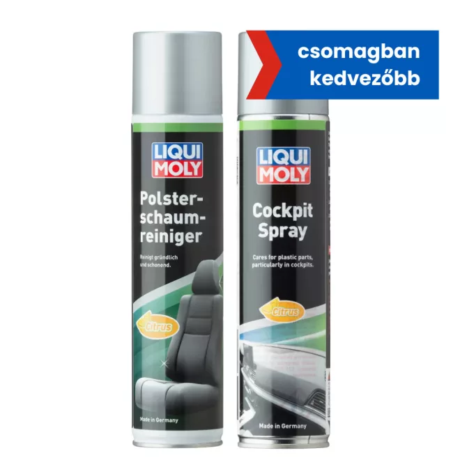 Kárpit tisztító spray 300ml + Műszerfalápoló spray citrusos 300 ml