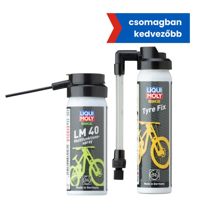 Kerékpár defekt javító spray 75ml + Kerékpár LM40 multifunkciós kenőanyag spray 50ml