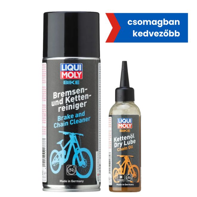 Kerékpár fék- és lánctisztító spray 400ml + Kerékpár láncolaj száraz időjárásra 100ml