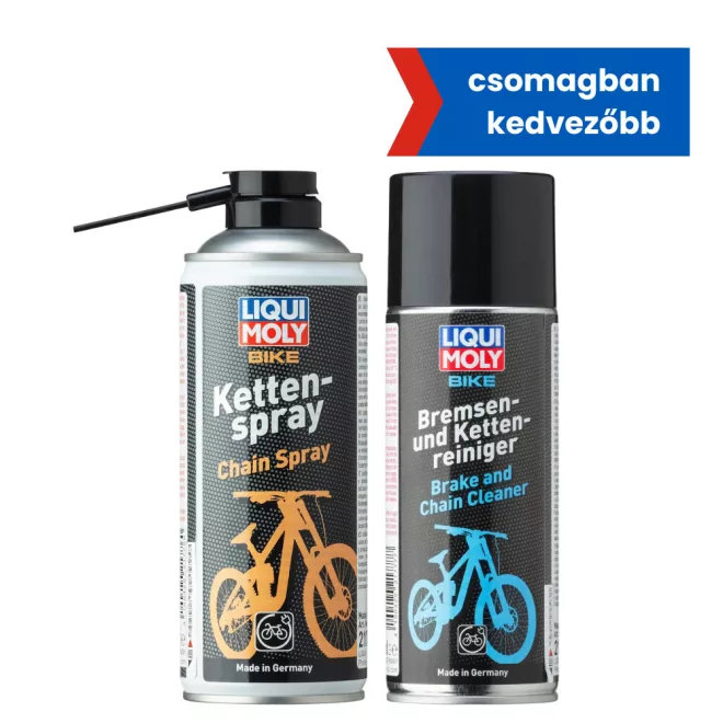 Kerékpár fék- és lánctisztító spray 400ml + Kerékpár láncspray 400ml