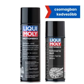   Motorbike lánc spray fehér 400ml + Motorbike lánc tisztító spray 500ml