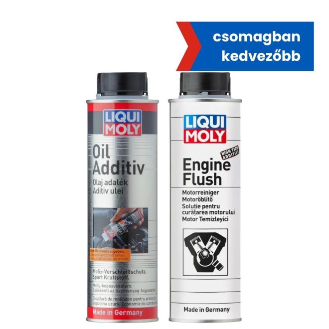 Motoröblítő adalék 300ml + MoS2 motorolaj adalék 300ml